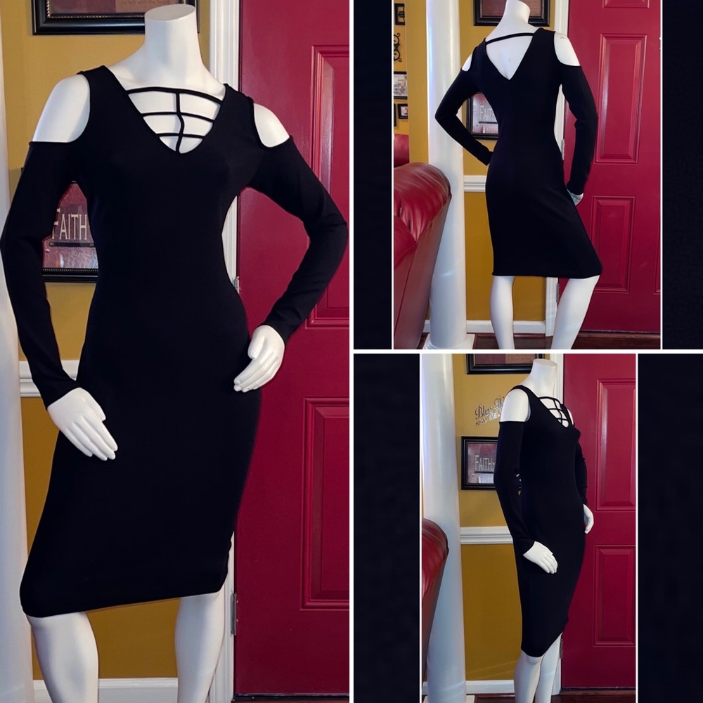 Bold Elements Black Bodycon Dress - Picture 3 of 10